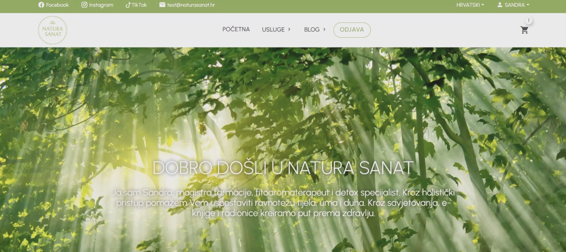 The former Natura Sanat homepage
